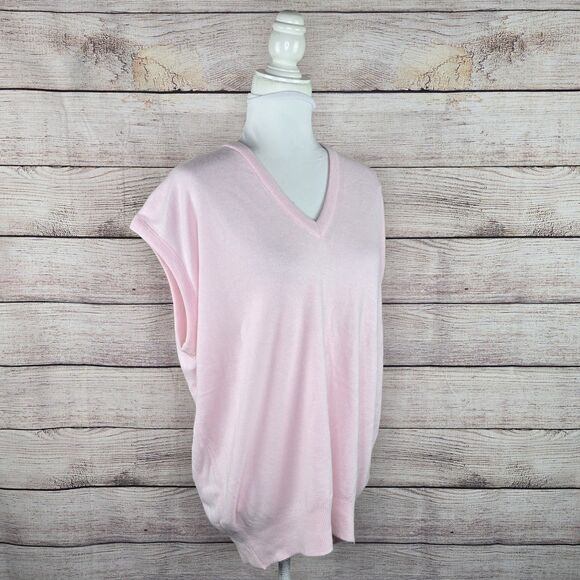 Vintage 90's Arnold Palmer Sleeveless V-Neck Pink Golf Sweater Vest XL Soft Laye - Picture 6 of 8